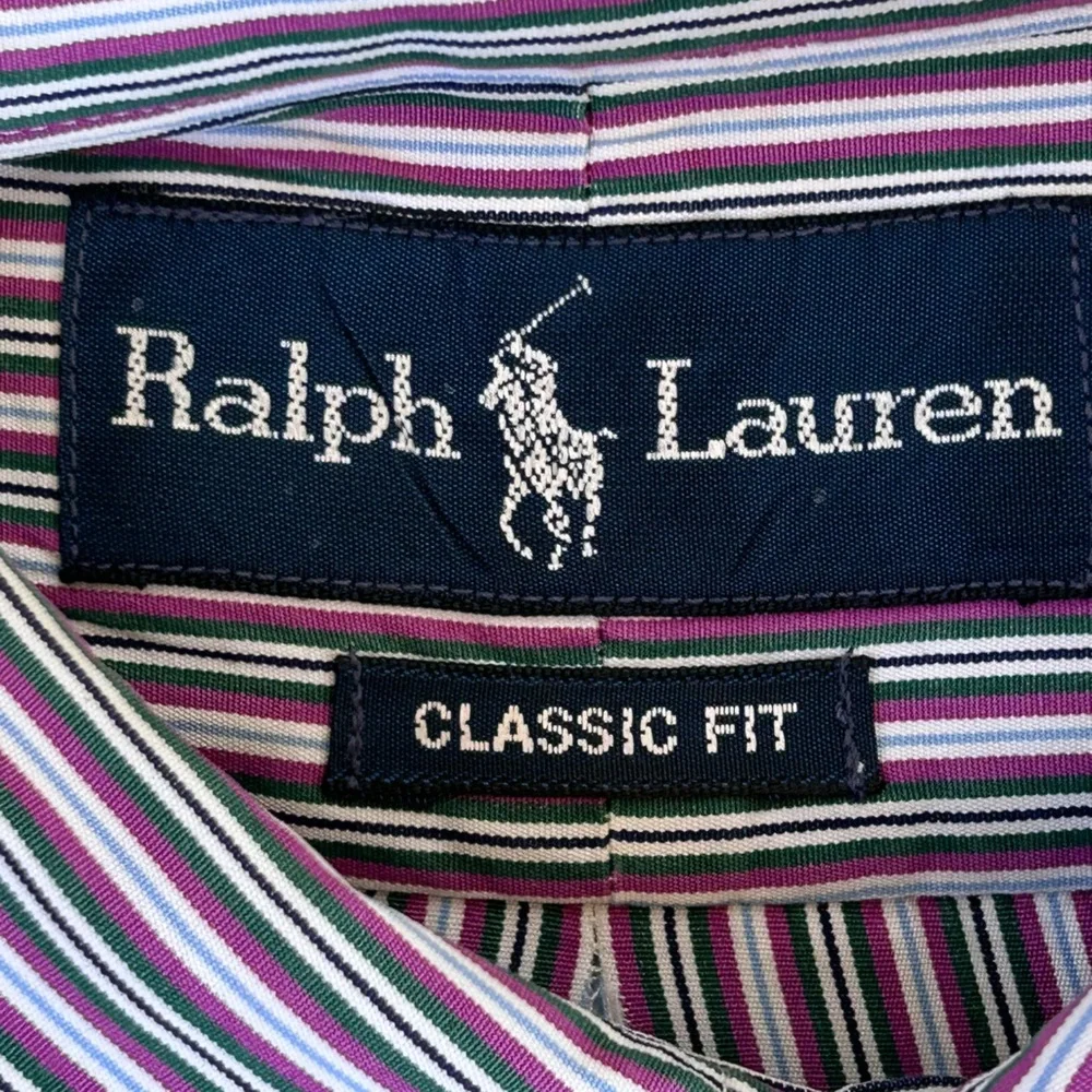 Ralph Lauren‎ Men’s Classic Fit Button Down Shirt Striped Size 16.5 32/33